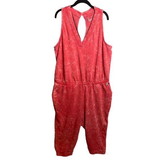 Lane Bryant Livi Active Wear One Piece‎ Jumpsuit in Distressed Red 22/24 NWT - Picture 1 of 10